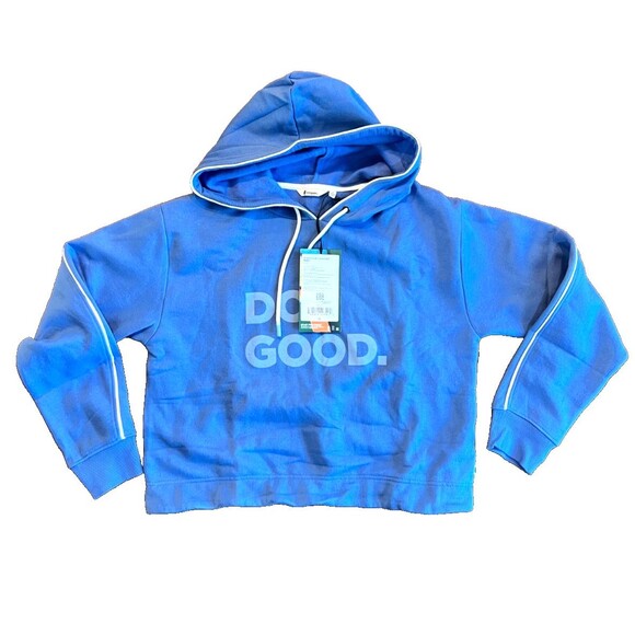 NWT COTOPAXI Women's L Do Good Organic Crop Hoodie Sweatshirt Lupine BLUE - Picture 1 of 8